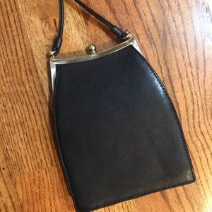 ENZO ANGIOLINI Navy Leather Clasp Crossbody Purse